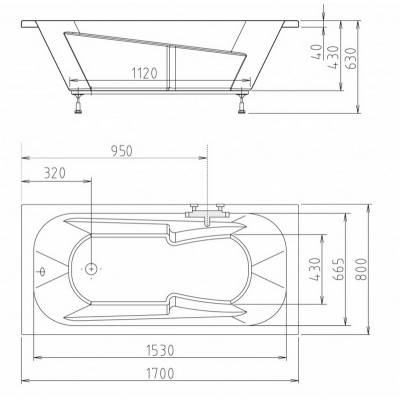 Ванна акриловая ALPEN Kamelie 170 35111. Фото