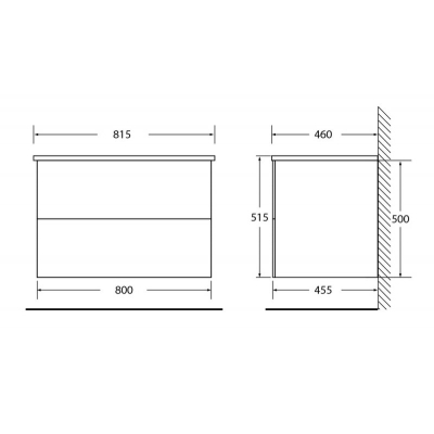 Тумба под раковину подвесная BELBAGNO ETNA-800-2C-SO-RG-P Rovere Grigio. Фото