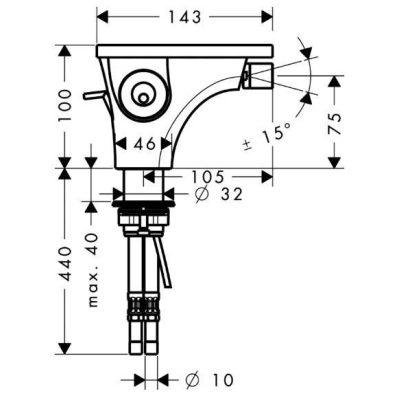 Смеситель для биде AXOR Carlton 18210000. Фото