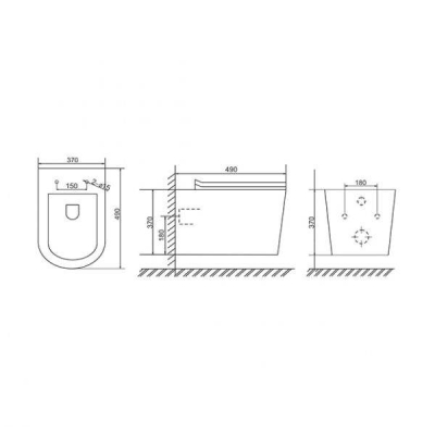 SOLE TORR Безободковый унитаз подвесной с сиденьем Soft-close. Фото