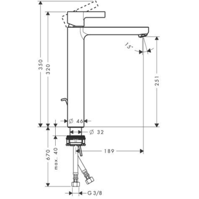 Смеситель для раковины Hansgrohe Metris S 31022000. Фото