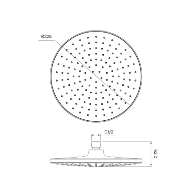 Душевая насадка верхняя круглая хром Optima Home IDDIS OPH22CRi64. Фото