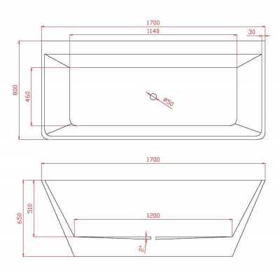 Акриловая отдельностоящая ванна AZARIO 170х80 Oxford OXF17083. Фото