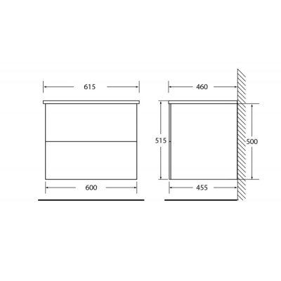 Тумба под раковину подвесная BELBAGNO ETNA-600-2C-SO-BL-P Bianco Lucido. Фото