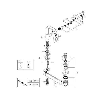 Смеситель для раковины GROHE Allure 32146000. Фото
