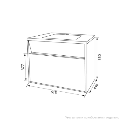 Тумба подвесная с ящиком белая 60 см Esper IDDIS ESP60W0i95. Подходит ум. 4506000i28. Фото