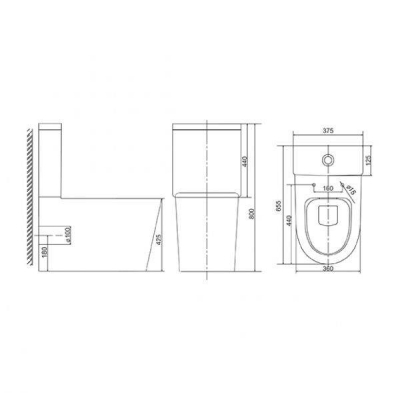 SOLE TORR Безободковый унитаз-компакт с сиденьем Soft-close. Фото