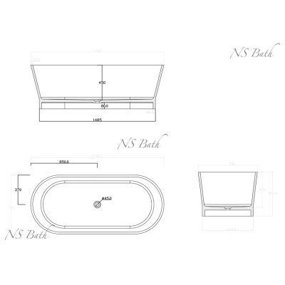 Ванна из литьевого мрамора NS BATH NSB-17704. Фото