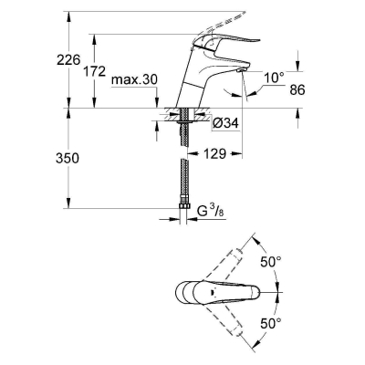 Смеситель для раковины Grohe Euroeco Special 32765000. Фото