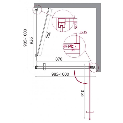 Душевой уголок BELBAGNO MARMI-A-1-100-C-Cr. Фото