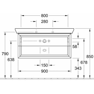 Тумба под раковину Villeroy&Boch LA BELLE A584 10DJ. Фото