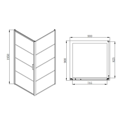 Душевое ограждение AZARIO Richmond 90х90 AZ-NAG1221 900 Black. Фото