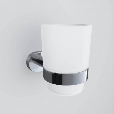 Стеклянный стакан с настенным держателем AM.PM Sense A7434300 для ванной комнаты. Фото