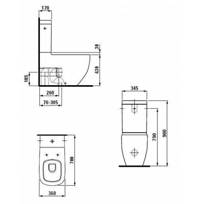 Унитаз напольный LAUFEN PALOMBA 2480.6.000.000.1. Фото