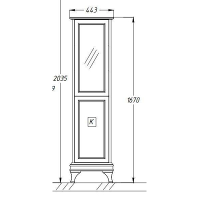 Пенал OPADIRIS Борджи 45 P-OB-ORIV45 слоновая кость. Фото