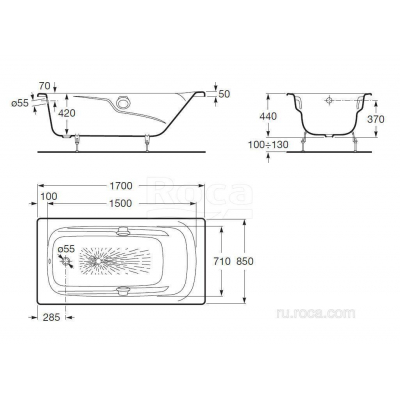 Ванна ROCA Ming 170x85 2302G000R. Фото