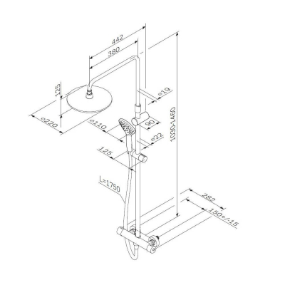 Душевая система ShowerSpot с термостатом AM.PM Gem F0790420. Фото