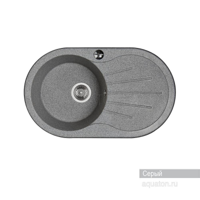 Мойка для кухни Акватон Паола круглая с крылом серая 1A714032PA230. Фото