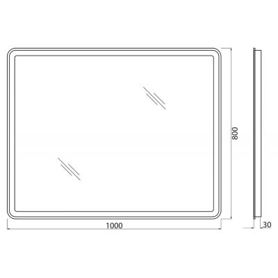Зеркало с встроенным светильником, сенсорным выключателем и подогревом BELBAGNO SPC-MAR-1000-800-LED-TCH-WARM. Фото