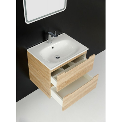 Тумба под раковину подвесная BELBAGNO ETNA-600-2C-SO-WO-P Rovere Bianco. Фото