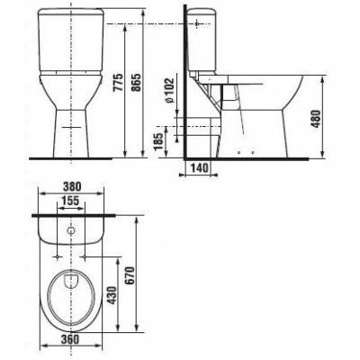Унитаз напольный с высокой чашей JIKA OLYMP 2361.6.000.000.1. Фото