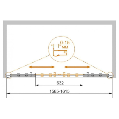 Душевая дверь CEZARES Pratico PRATICO-BF-2-160-P-Cr. Фото
