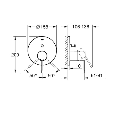 Смеситель для ванныGROHE 24058EN1 Essence, никель, матовый. Фото