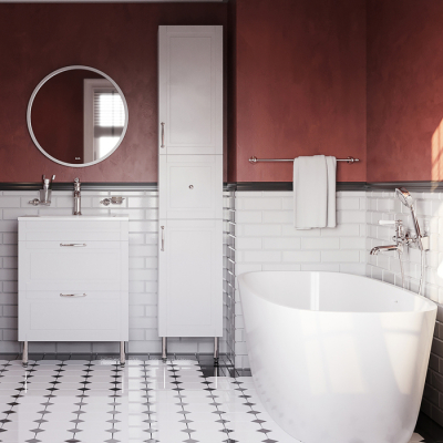 Пенал напольный 36 см белый Oxford IDDIS OXF36W0i97. Фото