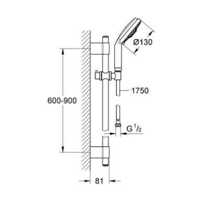 Душевой гарнитур GROHE Rainshower Cosmopolitan 28762001. Фото