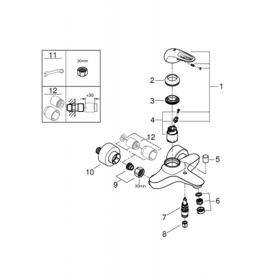 GROHE 33591LS3 Eurostyle 2015 Смеситель для ванны, внешний монтаж. Фото