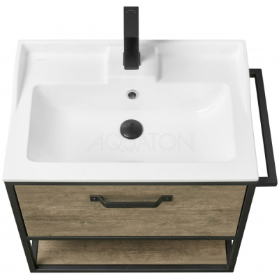 Тумба под раковину подвесная AQUATON Лофт Фабрик 65 Дуб Кантри 1A242301LTDY0. Фото