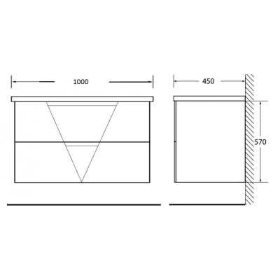 Тумба под раковину подвесная BELBAGNO VITTORIA-1000-2C-SO-BL-P Bianco Lucido. Фото