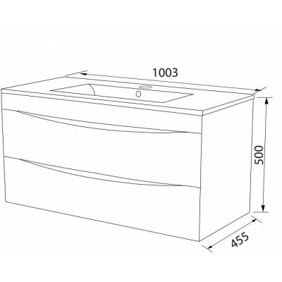 Умывальник мебельный 013 IDDIS 0131000i28 100х47. Фото