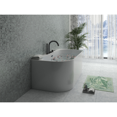 Ванна акриловая Azario BRADFORD 1800х800х580 пристенная, в комплекте с сифоном и металлической рамой BRA18080. Фото