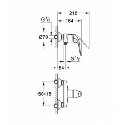 Смеситель для душа GROHE Euroeco 32740000. Фото