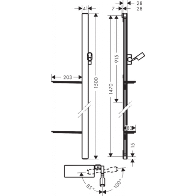 Душевая штанга HANSGROHE Unica'E 15 27645000. Фото