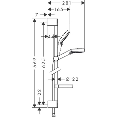 Душевой гарнитур Hansgrohe Crometta Vario 65см 26553400. Фото