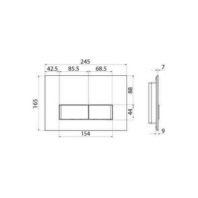 Клавиша смыва универсальная черное стекло Uniglass 010 IDDIS UNG10GBi77. Фото