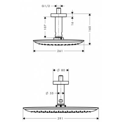 Верхний душ HANSGROHE PuraVida 27390000. Фото