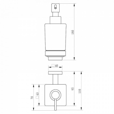 Дозатор для жидкого мыла матовое стекло сплав металлов Labrador Milardo LABSMG0M46 для ванной комнаты. Фото
