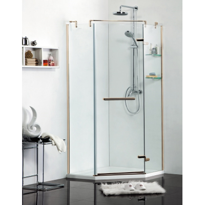 Душевое ограждение AZARIO Montreal 100х100 AZ-NWG3231-R 1000 Gold. Фото