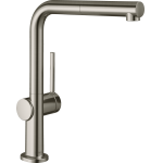 Кухонный смеситель однорычажный, 270, с вытяжным изливом, 1jet Hansgrohe 72808800, под сталь Кухонный смеситель однорычажный, 270, с вытяжным изливом, 1jet Hansgrohe 72808800, под сталь. Фото