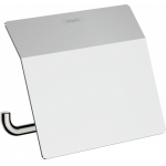 Держатель туалетной бумаги с крышкой AddStoris Hansgrohe 41753000, хром для ванной комнаты. Фото