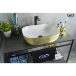 Раковина накладная GID D1302h130 50х40 53325 Белый / Золото Раковина накладная GID D1302h130 50х40 53325 Белый / Золото. Фото
